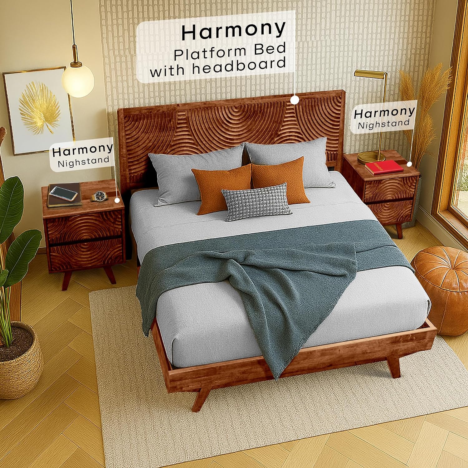 Acacia massief houten nachtkas - Solid Wood Nightstand 2 Drawers recensie en prijs
