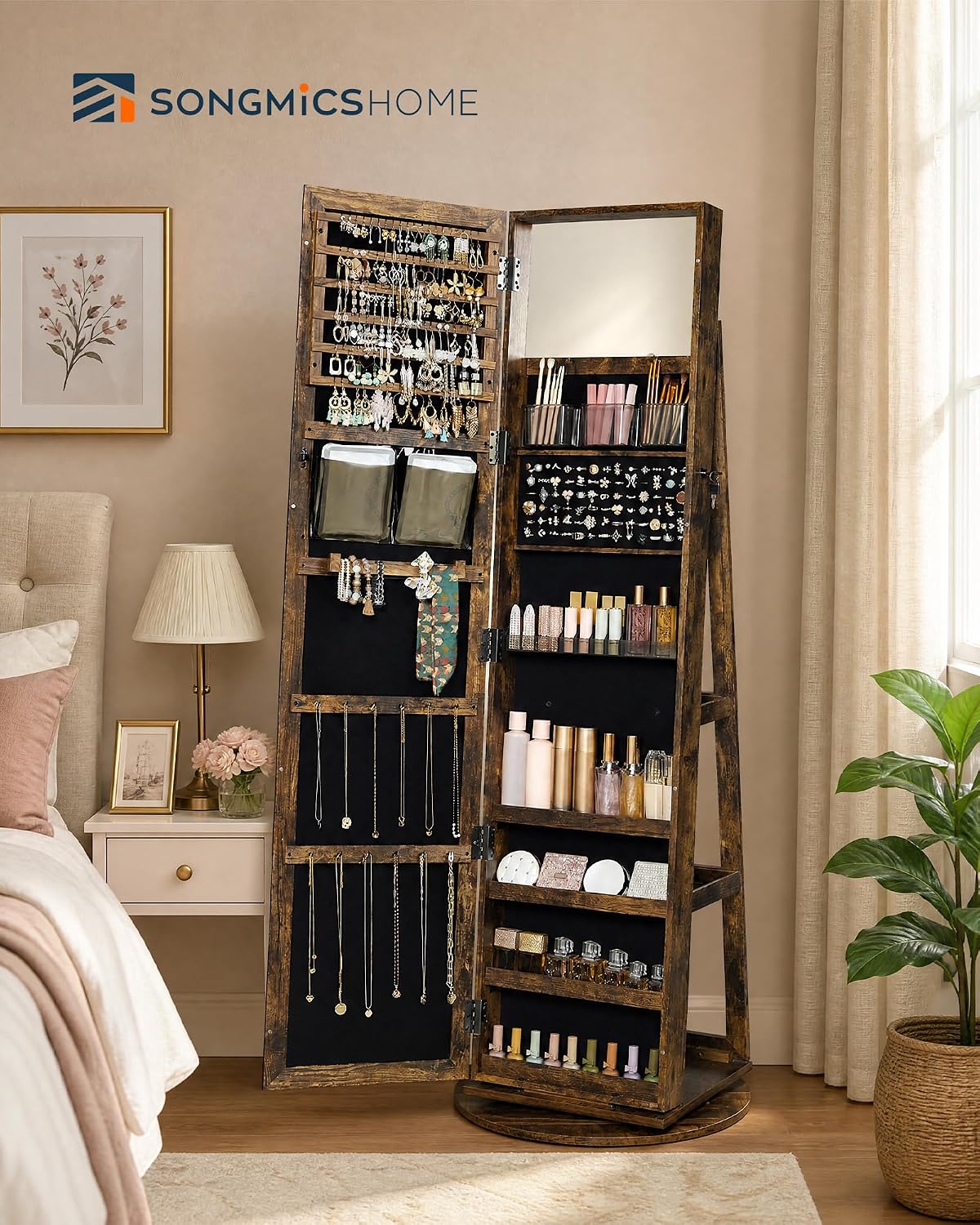 Staande sieradenkast, spiegel  - Full Length Mirror Jewelry Armoire recensie en prijs