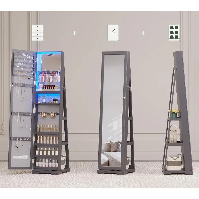 LED-sieradenkast met spiegel o - Full Length Mirror Jewelry Armoire recensie en prijs