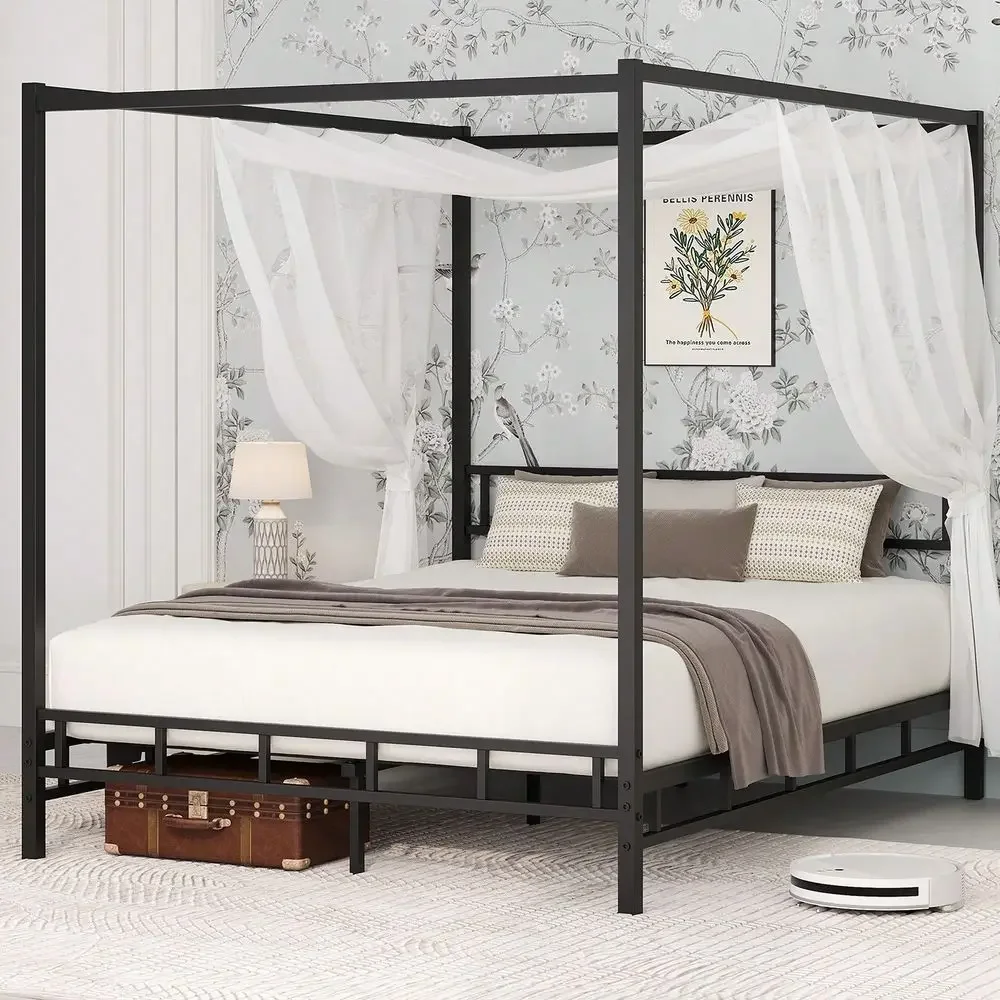 Metalen hemelbedframe, queensi - Canopy Bed Frame Metal Queen recensie en prijs