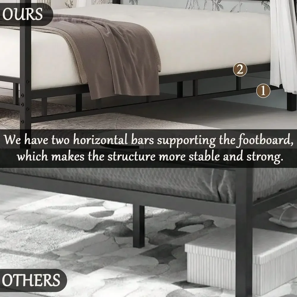 Metalen hemelbedframe, queensi - Canopy Bed Frame Metal Queen recensie en prijs