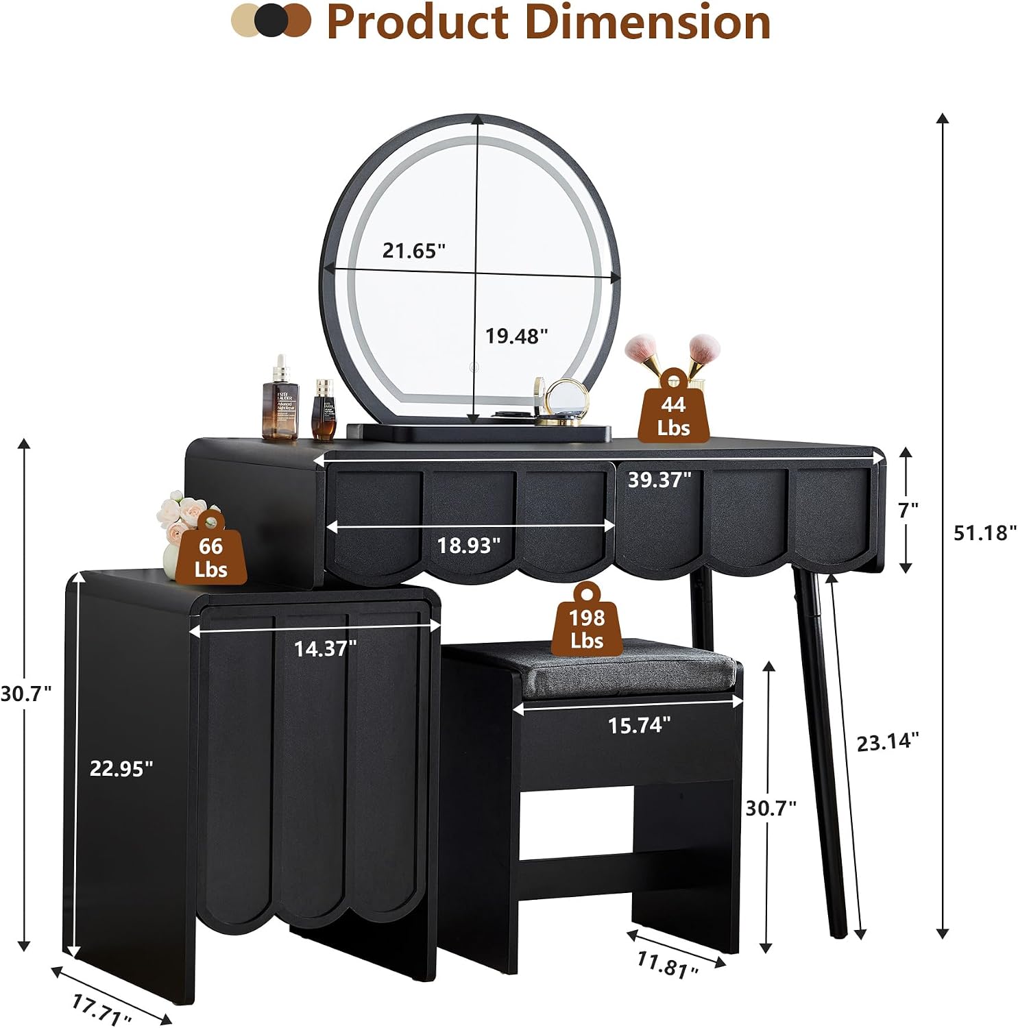 Kaptafel met spiegel en verlic - Dressing Table Vanity With Lighted Mirror recensie en prijs