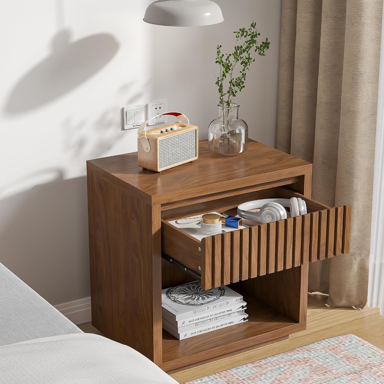 Set van 2 nachtkastjes met 2 l - Solid Wood Nightstand 2 Drawers recensie en prijs