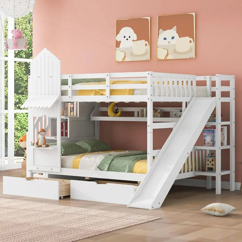 Twee-laags stapelbed met glijb - Bunk Bed With Stairs And Slide recensie en prijs