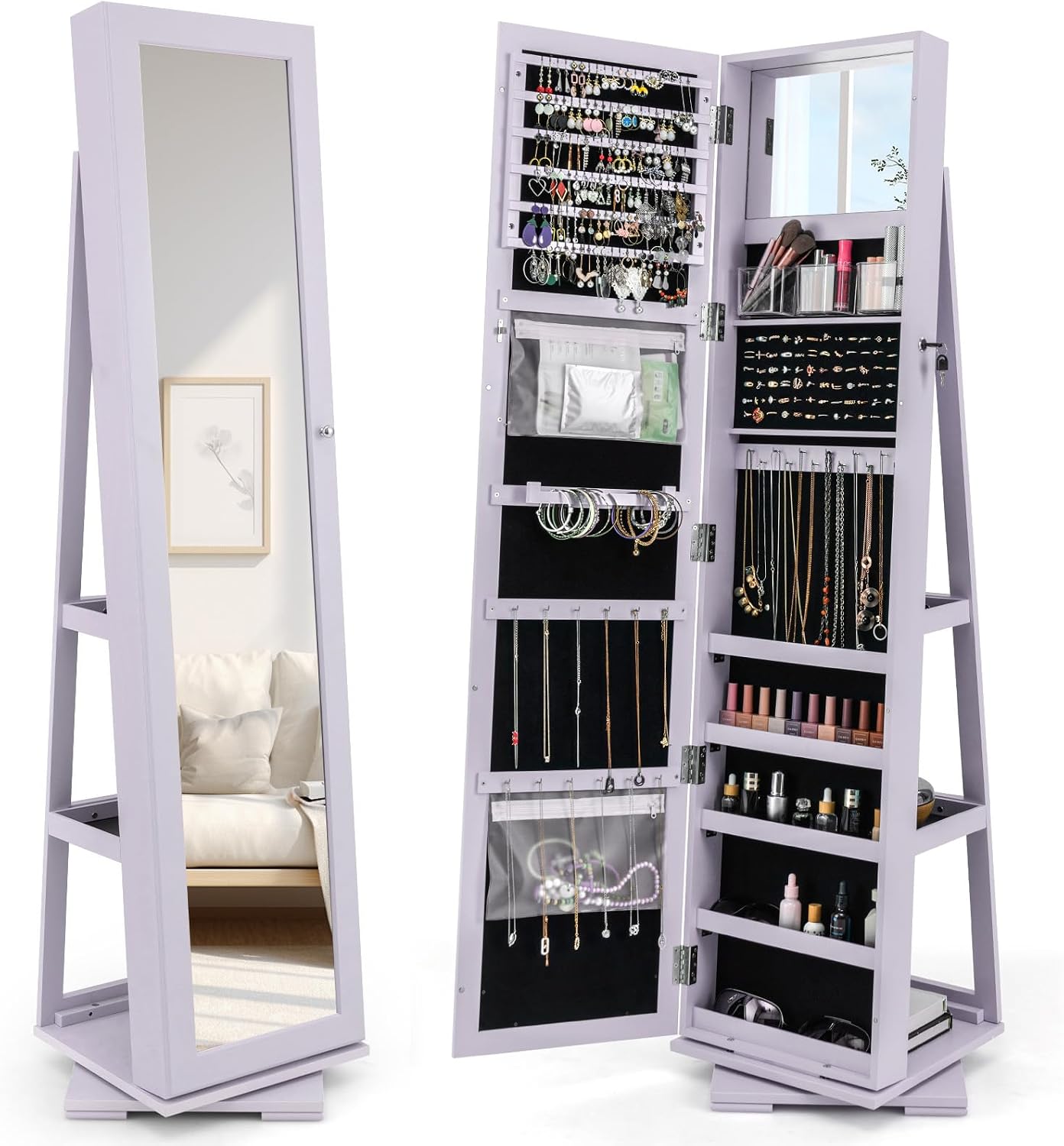 360 graden draaibare sieradenk - Full Length Mirror Jewelry Armoire recensie en prijs