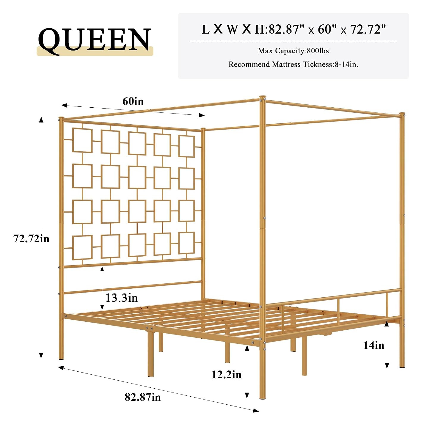 Koninginnekamerbedframe van me - Canopy Bed Frame Metal Queen recensie en prijs