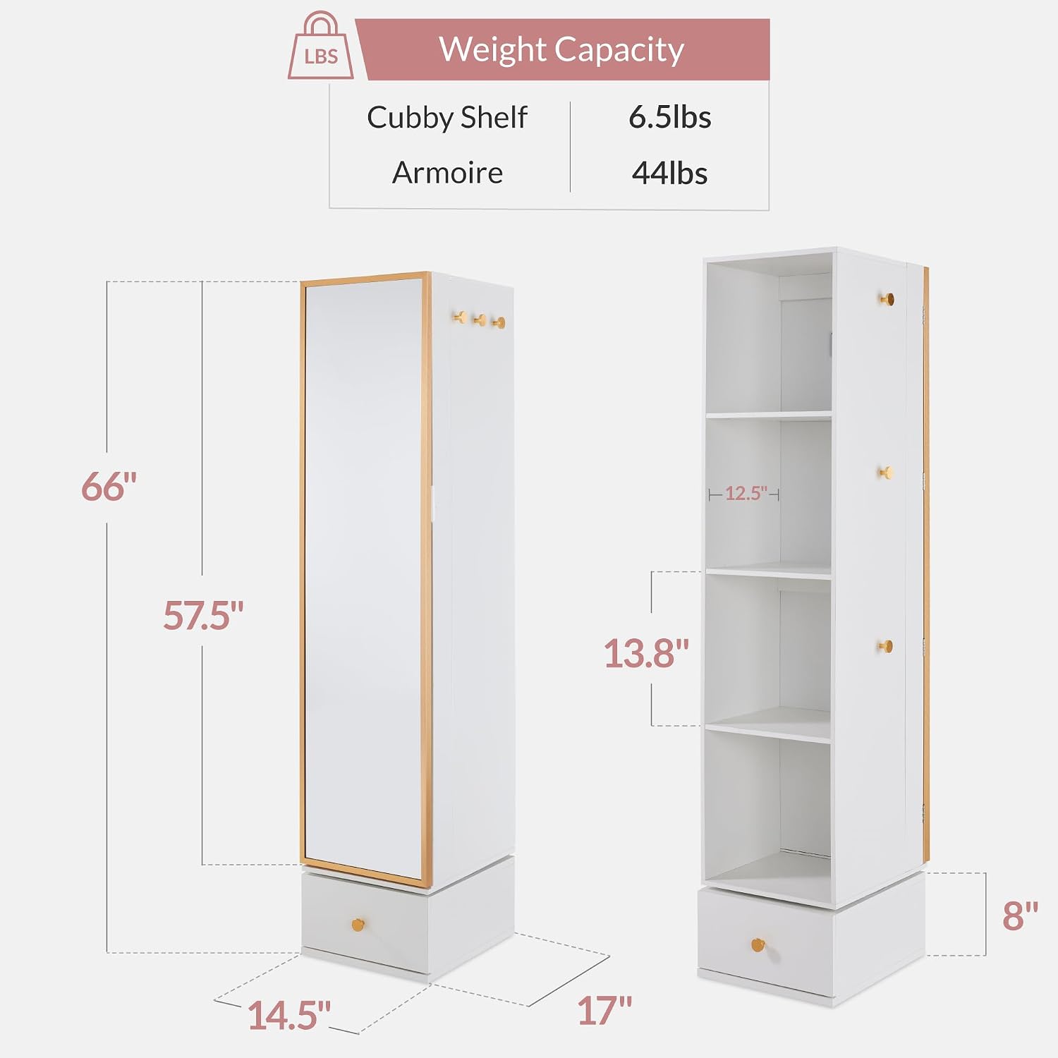 Draaibare spiegel met opbergka - Full Length Mirror Jewelry Armoire recensie en prijs