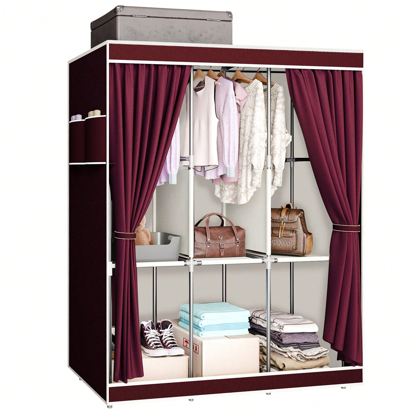 65 inch draagbare kledingkast  - Wardrobe Closet Portable Fabric Cover recensie en prijs