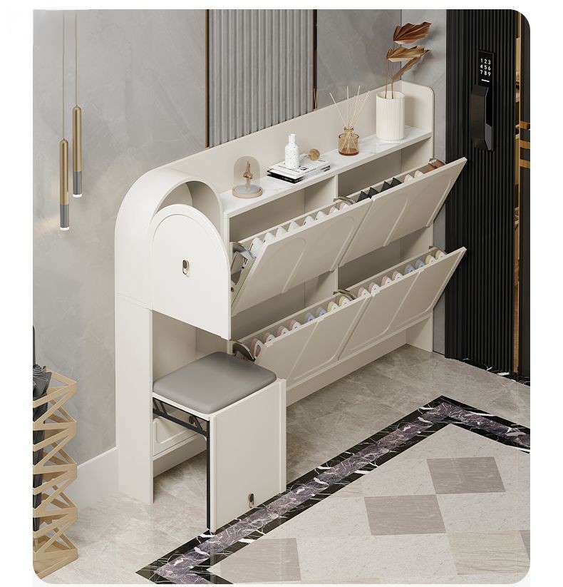 Schoenenkast, moderne crèmekle - Shoe Rack Cabinet Narrow Entryway recensie en prijs
