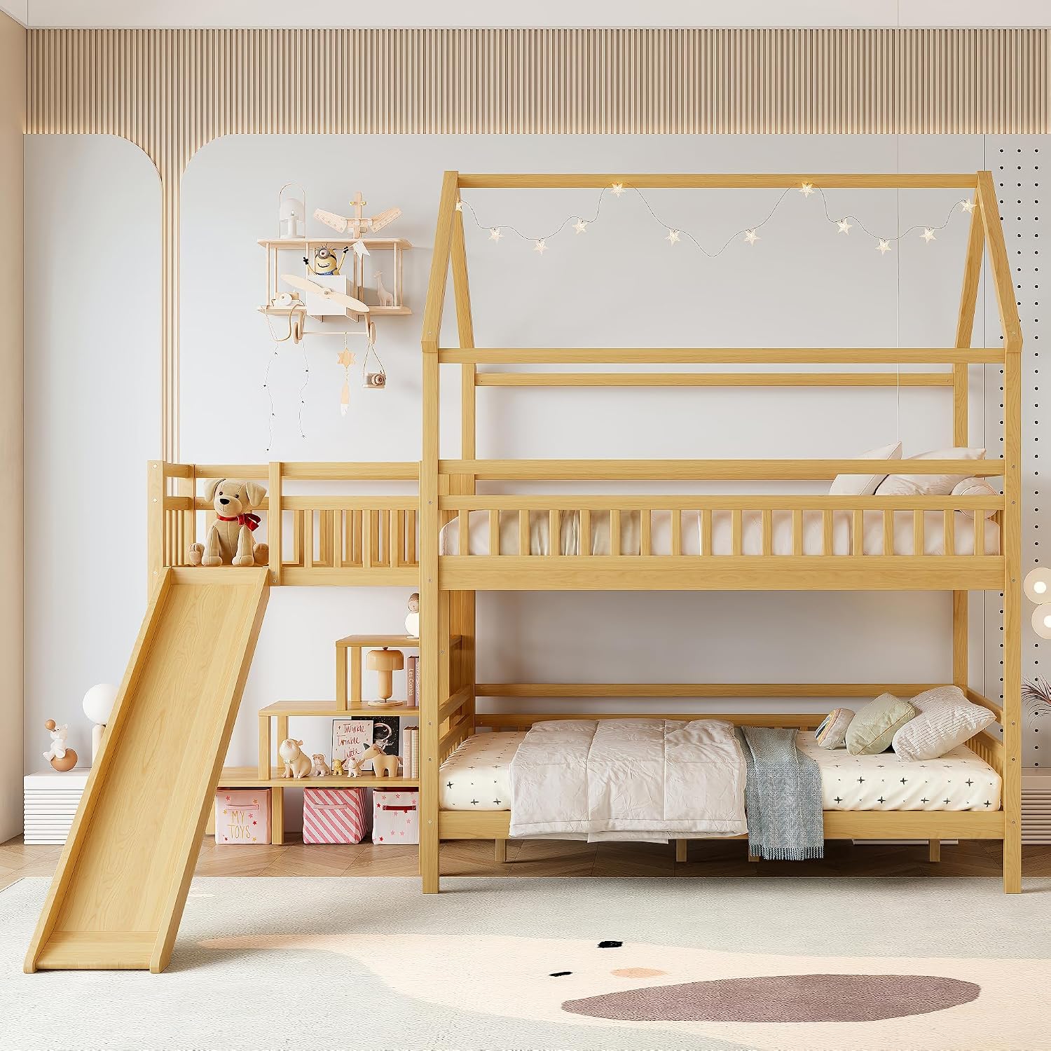 Stapelbed met speelhuisdak, hu - Bunk Bed With Stairs And Slide recensie en prijs