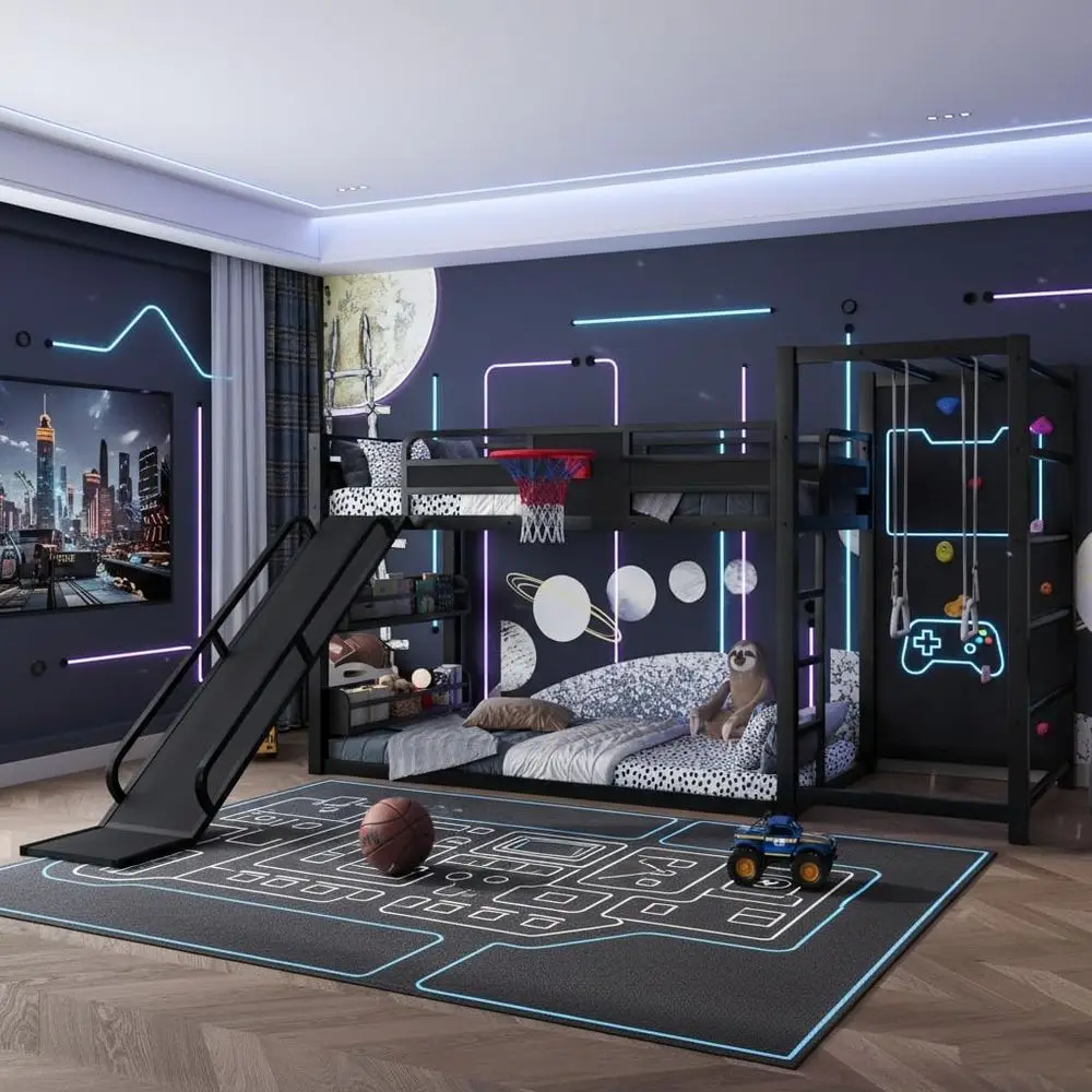 Twee persoons metalen stapelbe - Bunk Bed With Stairs And Slide recensie en prijs