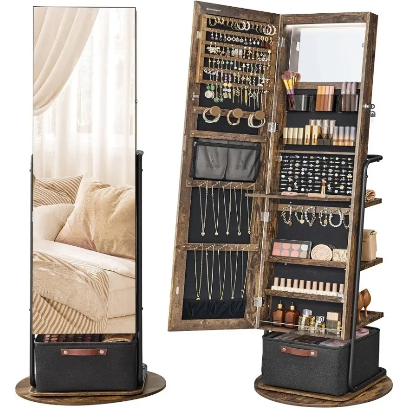 l 360° °   Draaibare gespiegel - Full Length Mirror Jewelry Armoire recensie en prijs