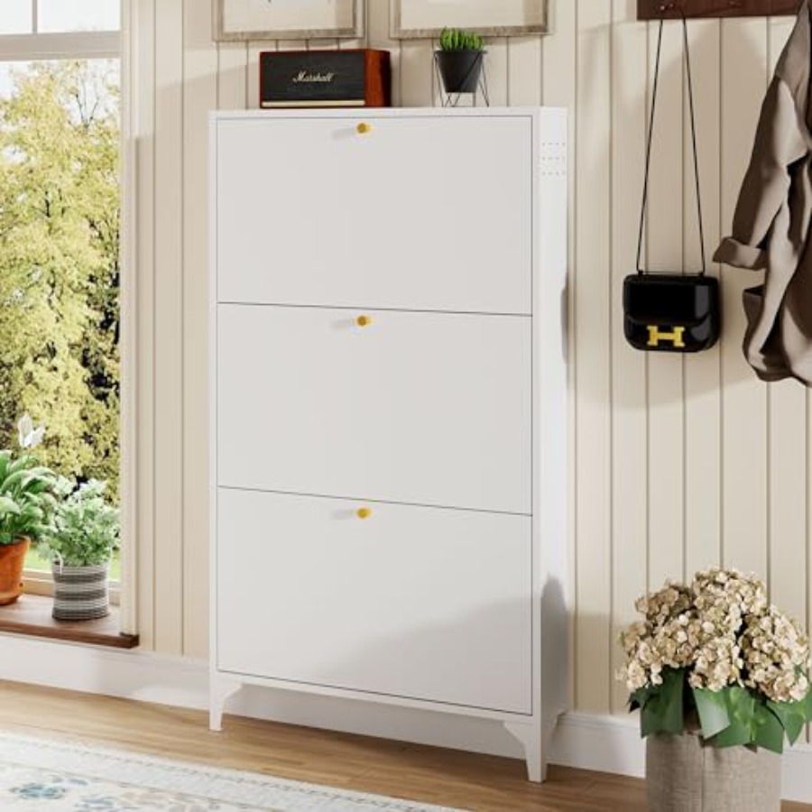 Vrijstaande schoenenkast met 3 - Shoe Rack Cabinet Narrow Entryway recensie en prijs